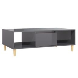 Berkfield Home Coffee Table High Gloss Grey 103.5x60x35 cm Engineered Wood - thumbnail 2