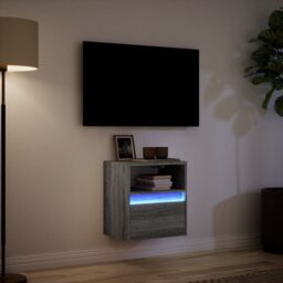 Berkfield Home TV Wall Cabinet with LED Lights Grey Sonoma 41x31x45 cm - Size: 41 x 31 x 45 cm - thumbnail 5