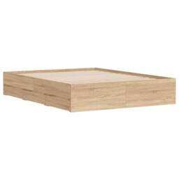 Berkfield Home Modern Bed Frame with Drawers without Mattress Sonoma Oak 140x200 cm in Tan - thumbnail 4