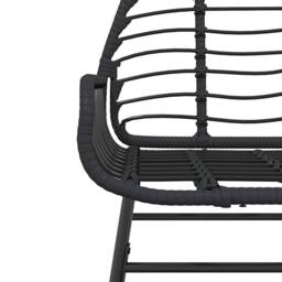 Berkfield Home Beautiful 3 Piece Garden Dining Set Black Poly Rattan Glass - thumbnail 6