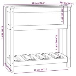 Berkfield Home Planter with Shelf Grey 82.5x34.5x81 cm Solid Wood Pine - thumbnail 8