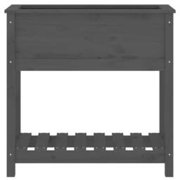 Berkfield Home Planter with Shelf Grey 82.5x34.5x81 cm Solid Wood Pine - thumbnail 5