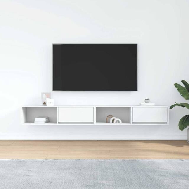 Berkfield Home TV Cabinets 2 pcs White 100x31x25.5 cm Engineered Wood - image 1