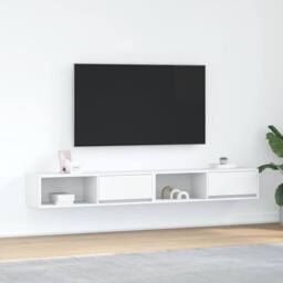 Berkfield Home TV Cabinets 2 pcs White 100x31x25.5 cm Engineered Wood - thumbnail 2