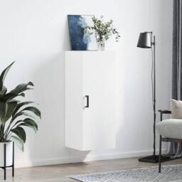 Berkfield Home Wall Mounted Cabinet White 34.5x34x90 cm - thumbnail 3