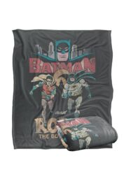 Warner Brothers Batman Classic Tv Batman & Robin Characters Officially Licensed Silky Touch Super Soft Throw Blanket 152 x 127 cm in White - thumbnail 2