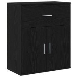 Berkfield Home Sideboard with Drawer with Shelf Black oak 60 x 31 x 70 cm Engineered wood - thumbnail 2