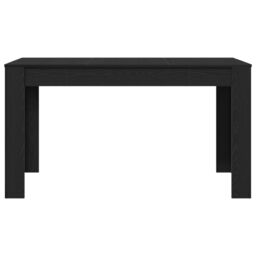 Berkfield Home Black Oak Dining Table 140x74.5x76 cm - Made of Engineered Wood - thumbnail 5
