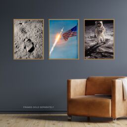 Artery8 Wall Art Print Pack of 3 NASA Spaceship Apollo 11 Mission Moon Landing Astronaut Aldrin Armstrong Boot Large Poster Set - thumbnail 4