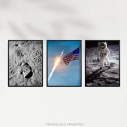 Artery8 Wall Art Print Pack of 3 NASA Spaceship Apollo 11 Mission Moon Landing Astronaut Aldrin Armstrong Boot Large Poster Set - thumbnail 3