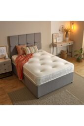 Starlight Beds Galaxy Tufted Memory Foam Hybrid Spring 21cm Deep Mattress in White - Size: Single - thumbnail 1
