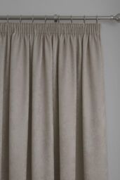 Fusion 'Galaxy' Pair of Light Reducing Thermal Effect Pencil Pleat Curtains in Natural - Size: 117 cm width x 137 cm drop - thumbnail 2