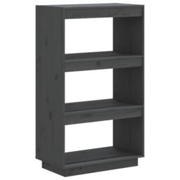 Berkfield Home Book Cabinet/Room Divider Grey 60x35x103 cm Solid Wood Pine - Size: 60 x 35 x 103 cm - thumbnail 1