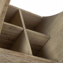 Red Hamper Oak Effect Wooden Square 4 Section Cutlery Holder in Brown - thumbnail 4