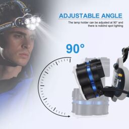 ExtraStar 6 LEDs Headlamp Torch headlight, 18650 Rechargeable Batteries Included, 8 MODES, Bike, Fishing & outdoor activities - thumbnail 5