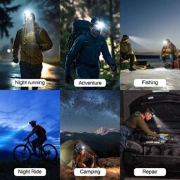 ExtraStar 6 LEDs Headlamp Torch headlight, 18650 Rechargeable Batteries Included, 8 MODES, Bike, Fishing & outdoor activities - thumbnail 6