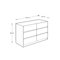 GFW Catania 3+3 Drawer Chest in Light Oak - thumbnail 6