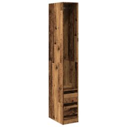 Berkfield Home Wardrobe Old Wood 30x50x200 cm Engineered Wood in Brown - Size: 30 x 50 x 200 cm - thumbnail 2