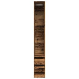Berkfield Home Wardrobe Old Wood 30x50x200 cm Engineered Wood in Brown - Size: 30 x 50 x 200 cm - thumbnail 4