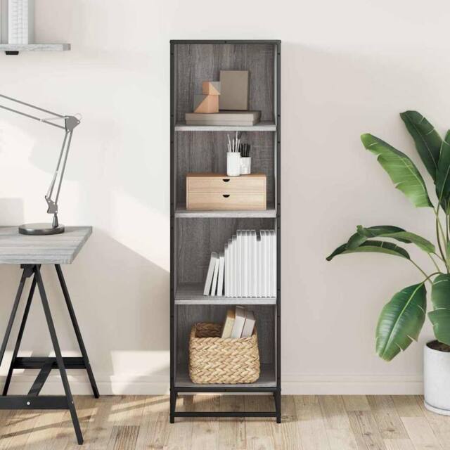 Berkfield Home Modern Book Cabinet Grey Sonoma 40x35x139 cm Engineered Wood - Size: 40 x 35 x 139 cm - image 1