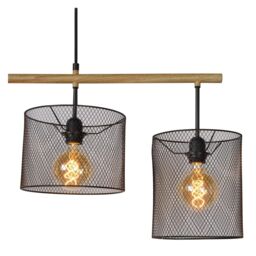 Lucide 'BASKETT' Dimmable Adjustable Indoor Vintage Bar Pendant Light 4xE27 in Black - thumbnail 6
