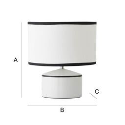 ValueLights Julia Black Trim Ceramic Table Lamp with Black Trim Shade & Bulb in Cream - thumbnail 7