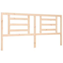 Berkfield Home Bed Frame with Headboard 200x200 cm Solid Wood in Light Brown - thumbnail 8