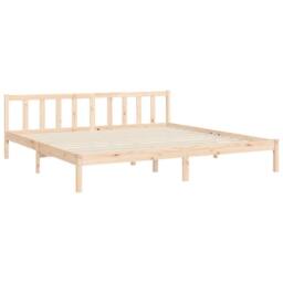 Berkfield Home Bed Frame with Headboard 200x200 cm Solid Wood in Light Brown - thumbnail 9
