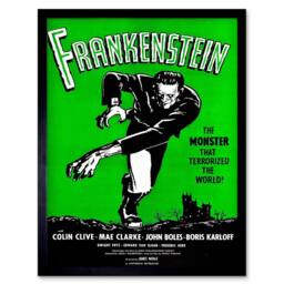 "Artery8 Movie Film Frankenstein Monster Karloff Horror Framed Wall Art in Green - Size: W12"" x H16""" - thumbnail 1
