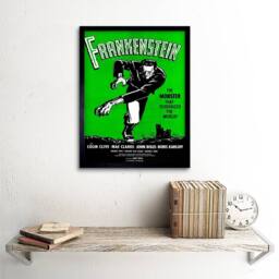 "Artery8 Movie Film Frankenstein Monster Karloff Horror Framed Wall Art in Green - Size: W12"" x H16""" - thumbnail 2