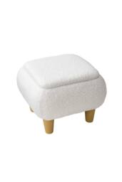 ExtraStar Modern Square Storage Ottoman Bench with Hidden Storage in White - thumbnail 3