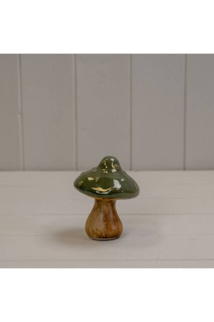 KDMD Dark Green Ceramic Mushroom Decoration - image 1