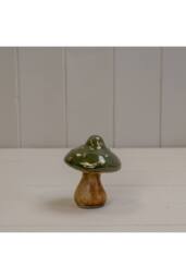 KDMD Dark Green Ceramic Mushroom Decoration