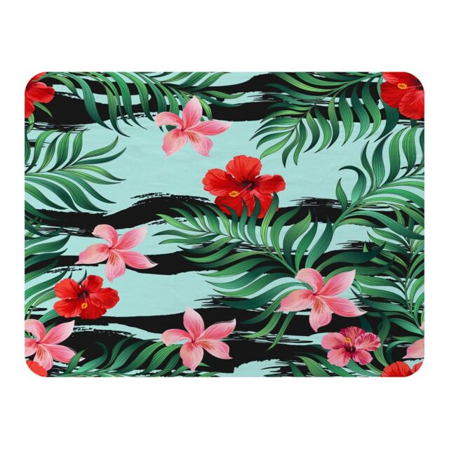 Benjamin Tate Design Red & Pink Tropical Plants Blanket in Natural - Size: 120 cm x 150 cm - image 1