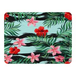 Benjamin Tate Design Red & Pink Tropical Plants Blanket in Natural - Size: 120 cm x 150 cm - thumbnail 1