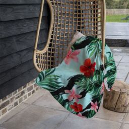 Benjamin Tate Design Red & Pink Tropical Plants Blanket in Natural - Size: 120 cm x 150 cm - thumbnail 4