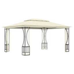 Berkfield Home Gazebo with Nets 300x400x265 cm Cream in Beige - Size: 300 x 400 x 265 cm - thumbnail 3