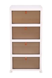 Living and Home 4 Tier Thicken Foldable Shoe Storage Box Rolling Toy Organizer 39*28*78.5cm in White - thumbnail 4