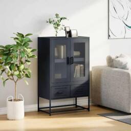 Berkfield Home Highboard Anthracite 68x39x111.5 cm Steel in Charcoal - thumbnail 3
