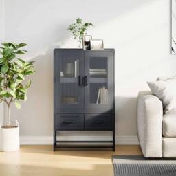 Berkfield Home Highboard Anthracite 68x39x111.5 cm Steel in Charcoal - thumbnail 4