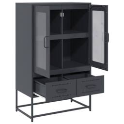 Berkfield Home Highboard Anthracite 68x39x111.5 cm Steel in Charcoal - thumbnail 6