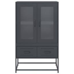 Berkfield Home Highboard Anthracite 68x39x111.5 cm Steel in Charcoal - thumbnail 5