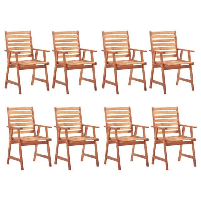 Berkfield Home Outdoor Dining Chairs 8 pcs Solid Acacia Wood in Brown - image 1