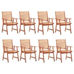 Berkfield Home Outdoor Dining Chairs 8 pcs Solid Acacia Wood in Brown - thumbnail 1