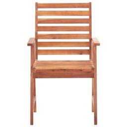 Berkfield Home Outdoor Dining Chairs 8 pcs Solid Acacia Wood in Brown - thumbnail 3