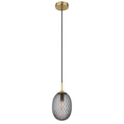 Netlighting Devin Globe Pendant Gold Colours Matt Smoke Glass Shade 1x E14 - thumbnail 2