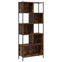 Berkfield Home Bookcase Smoked Oak 72x28x172 cm Engineered Wood in Brown - Size: 72 x 28 x 172 cm - thumbnail 2