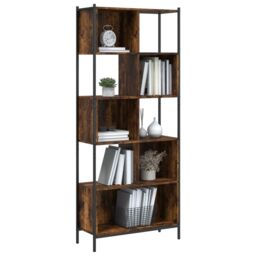 Berkfield Home Bookcase Smoked Oak 72x28x172 cm Engineered Wood in Brown - Size: 72 x 28 x 172 cm - thumbnail 4