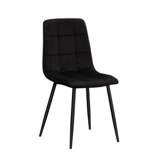 Minster Chair - Tufted Fabric/Metal - L52 x W44 x H86 cm - Black - Size: 1 Pack - image 1