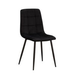 Minster Chair - Tufted Fabric/Metal - L52 x W44 x H86 cm - Black - Size: 1 Pack - thumbnail 1